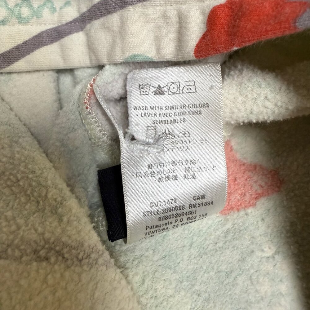 Patagonia Hoodie Women's S Poppy Fitz Stripe Birch White Floral EUC - Picture 5 of 9